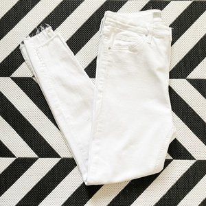 Topshop Jamie White Jeans Bottom Slit Sz